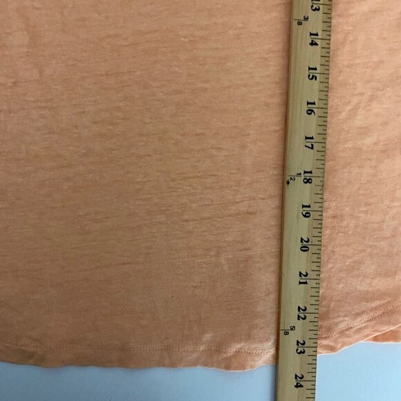 Chicos Linen Pocket Top Womens 1 US Medium Orange Henley Pullover Knit Shirt - Picture 10 of 10